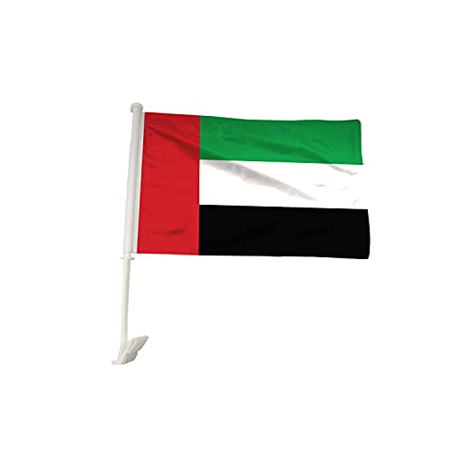 BANNER BUZZ MAKE IT VISIBLE UAE Car Flag Window Clip 18” x 12” Premium Double-Sided Printing Pack of 100