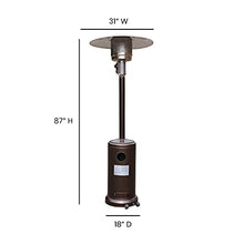 BizChair Patio Outdoor Heating-Bronze Stainless Steel 40,000 BTU Propane Heater with Wheels for Commercial & Residential Use-7.5 Feet Tall