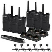 Motorola Solutions 6 x RMM2050 On-Site 2-Way Radio Bundle with Charger & Remote Speaker Mics Black