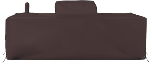 Covers & all Outdoor Kitchen Island Cover, Customize Left Right & Straight Shapes,12 Oz Waterproof UV & Weather Resistant Patio BBQ Grill Island protector with Handles Air Vents (Coffee)