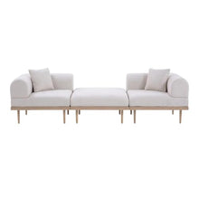 Outdoor Escape Brown Fabric 3-Piece Outdoor Modular Sofa Set with Cushions, Contemporary Style, Comfortable Arm and Back Height, Durable Outdoor Upholstery
