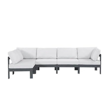 Outdoor Escape White Fabric Outdoor Patio Modular Sectional, Weather-Resistant Material, Contemporary Design, Comfortable Seat with 17-Inch Back Height