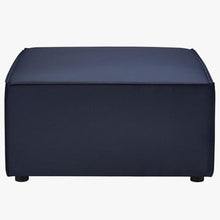 Afuera Living Outdoor Patio Ottoman, 29.5 x 29.5 in, Fabric Upholstered, Navy Finish, Aluminum Frame, Water & UV-Resistant Cushions, Modern Style, All-Weather Seating for Porch, Deck, Poolside, or