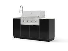 NewAge Products Classic Series 5PC Aluminum Black Modular Outdoor Kitchen Grill Island with 36" Performance Grill NG - 24"D x 68"W x 57.15"H