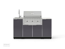 NewAge Products Classic Series 5PC Aluminum Slate Gray Modular Outdoor Kitchen Grill Island with 33" Performance Grill NG -24"D x 65"W x 57.15"H