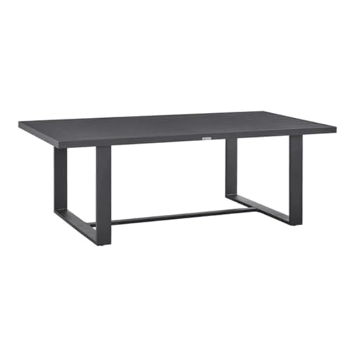 Armen Living Menorca Outdoor Patio Dining Table in Aluminum