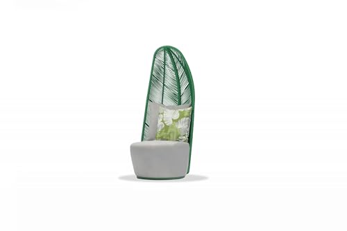 Whiteline Modern Outdoor Living Basil Chair with Grey Aluminum Base and Matte Green Back Rest
