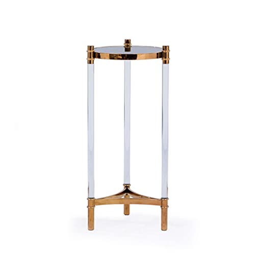 BSNANCA Acrylic Plant Stand for Indoor Balcony and Living Room Modern Stainless Steel Flower Pot Shelf for Hotel Cafe and Office Decor
