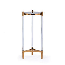 BSNANCA Acrylic Plant Stand for Indoor Balcony and Living Room Modern Stainless Steel Flower Pot Shelf for Hotel Cafe and Office Decor