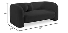 Meridian Furniture Emory Collection Art Deco Boucle Upholstered Loveseat Black