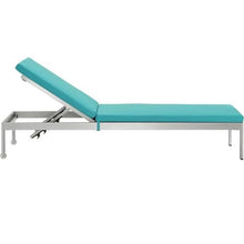 Pemberly Row 3-Piece Modern Aluminum Patio Chaise Lounge Set Turquoise