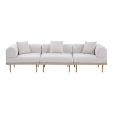 Outdoor Escape Beige Fabric 3-Piece Outdoor Modular Sofa Set with Cushions, Contemporary Style, Comfortable Seat and Arm Height, Durable Construction