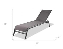 HomeRoots Set of Two 23" Grey Metal Outdoor Chaise Lounges