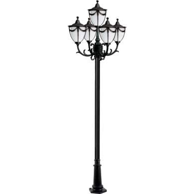 DABMAR LIGHTING GM4805-LED16-B Rachel Post Light Fixture 5 X 16 Watt LED 85-265 Volts, Black