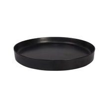 ZHONGCHENGWU Plant Saucers Round Ceramic Flowerware Plant Pallet, Flower Pot Drip Tray for Indoor Outdoor Black(Medium)