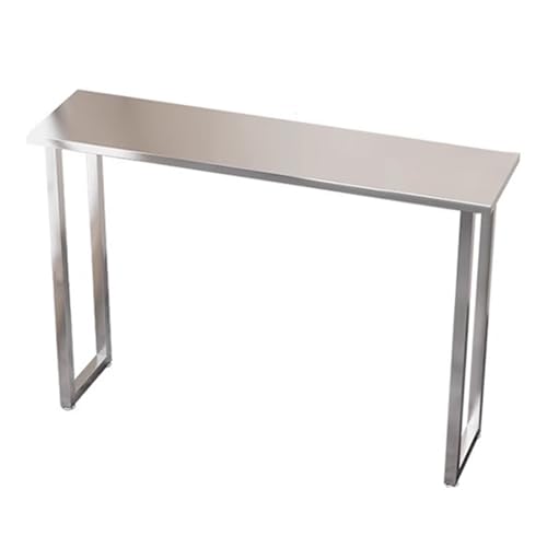 Bar Table, Stainless Steel 41.3" Height Pub Table, High Top Table Rectangular Bar Table Console Table Dining Coffee Table, for Porch, Garden, Balcony, Indoor, Outdoor, Easy to Set Up ( Size : L-62.9in