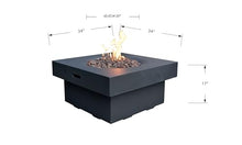 AMS Fireplace | Modeno | Branford | Firepit Table | Cover and Lava Rocks Included | (Fuel: Natural Gas - Black)