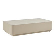 Armen Living Pavilion Powder Coated Metal Rectangle Outdoor Coffee Table with Sintered Stone Table Top