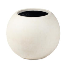 TITAN GREAT OUTDOORS Ash & Ember 24" Round Sphere Satin Ivory Planter, 46 Gallon Lightweight Fiberstone Composite with Weather-Resistant Finish, Modern Planter Pot for Indoor and Outdoor Plants
