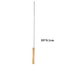 NYTFHMS Skewers Grilling with Wooden Handle, Stainless Steel BBQ Needle Sticks, Anti-Slip, Anti-Scald, for Meat Shrimp Chicken Vegetable,Size_name-500