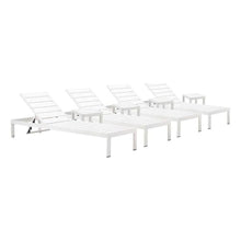 Pangea Home Joseph 8-Piece Aluminum Lounger and Side Table White