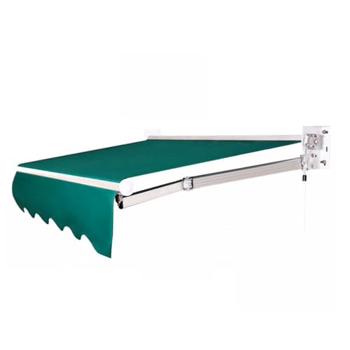 Sun Shade Awning, Manual Awnings for Patio Sun Shade Shelter, Cover Outdoor Patio Canopy for Deck, Backyard, Garden, Balcony(Green)