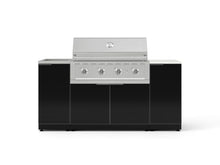 NewAge Products Classic Series 5PC Aluminum Black Modular Outdoor Kitchen Grill Island with 40" Performance Grill NG - 24"D x 72"W x 57.15"H
