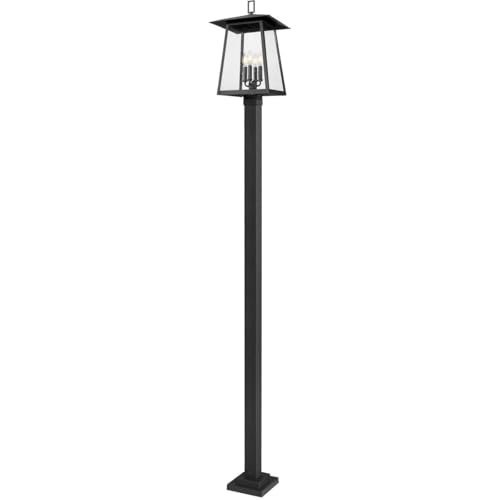 Z-Lite Rainer 4 Light 117" Tall Post Light Black