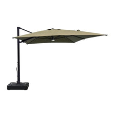 OROTLECT 10x13ft 360°Rotation Square Cantilever Patio Umbrella with Base & Bluetooth Audio Ambient Light