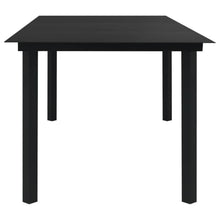 Dining Table Black Steel, Glass 74.8 x 35.4 x 29.1 in Durable,Black Rectangular Steel Dining Table with Glass Top Durable & Weather Resistant for Indoor/Outdoor Use, Seats 6 Comfortably Patio Tables