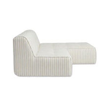 NADAAL STUDIOS Auvian 2-Piece Outdoor Nook, Corner Layout, Tufted Cushions, Acrylic Upholstery, Quick-Dry Foam, Aluminum Frame, Brown Stripe