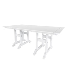 WO Outdoor Adirondack Dining Chair Table 7 PCS Set Retro Aesthetic Furniture for Outside Restaurant Dining, Home, Balcony, Terrace, Lawn, Pool, Deck, Garden (White)