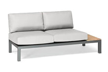 KETTLER Elba Aluminum 4-Piece Corner Set with Teak Accents (Cast Silver)