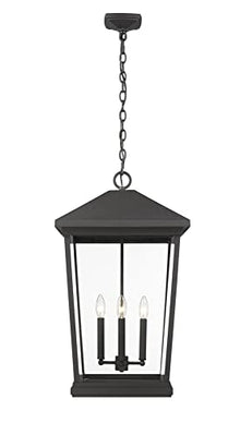 Z-Lite 4 Light Outdoor Chain Mount Ceiling Fixture Black