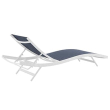 Pemberly Row Mesh Aluminum Patio Chaise Lounge Set of 4 Navy