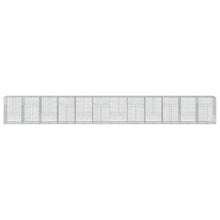 Makastle Gabion Basket with Cover, Rock-Stone Wall with Sturdy Grid for Backyard, Garden, Yard, Rustproof, Weather-Resistant, 472.4x39.4x59.1 in Silver Galvanized Iron
