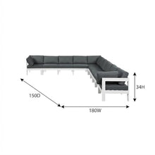Outdoor Escape Gray Fabric Outdoor Patio Modular Sectional, Weather-Resistant Cushions, Removable Cushions, Durable Frame, Versatile Outdoor Furniture