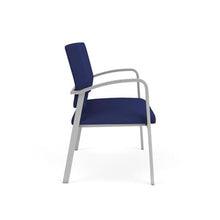 Lesro Newport Reception Waiting Room Healthcare 2-Seat Loveseat/Silver Steel/Blue