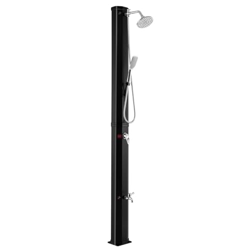 Xoiasth Solar Heated Shower, 35L Outdoor Shower with Shower Head and Foot Washer Tap, for Backyard/Garden/Poolside/Beach