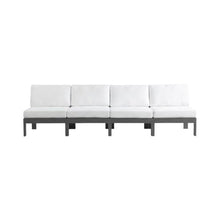Outdoor Escape White Fabric Outdoor Patio Modular Sofa with Contemporary Style, Comfortable Seating, Sturdy Frame, Suitable for Outdoor Living Spaces