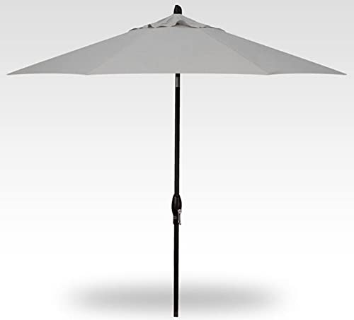 Treasure Garden 9ft Patio Umbrella Outdoor Furniture Market Umbrella – Auto Tilt – Black Aluminum Frame (Sunbrella, Cast Silver)