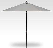 Treasure Garden 9ft Patio Umbrella Outdoor Furniture Market Umbrella – Auto Tilt – Black Aluminum Frame (Sunbrella, Cast Silver)