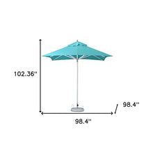 HomeRoots 8' Aqua Polyester Square Market Patio Umbrella Aqua