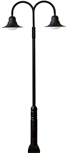 DABMAR LIGHTING GM6200-LED30-B Drop Light Post Fixture 2 X 30W LED 85-265V, Black