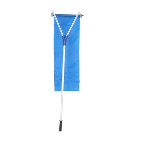 193-640cm Roof Snow Rake-30 Degrees Telescopic Snows Removal System Cloth Adjustable Slip-Proof Rod Rake for Removing(Blue)