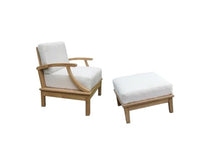 WholesaleTeak Somer 5 Pc Sofa Set: Sofa, Lounge Chair, Ottoman, Coffee Table & Side Table with Sunbrella Cushions in #57003 Canvas White #12SO5