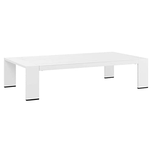 Modway Tahoe Aluminum Outdoor Patio Coffee Table in White