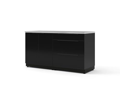 NewAge Products Classic Series 2PC Aluminum Black · Tempered Glass Door Modular Outdoor Kitchen Set - 24" D x 64" W x 36.5" H