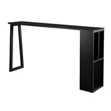 DESALAI Kitchen Industrial High Table with Black Metal Base,Creative Slate top Standing bar Table,Long Breakfast Bar Table with Storage,Modern Square Outdoor Side Table,No stools(Black,120 * 4