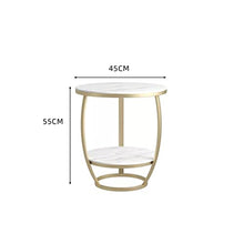 POLGDW Rock Slab Tea Table Small Coffee Table Sofa Round Corner Table Balcony Small Round Table Small Household Side Table(Svart)
